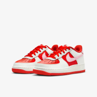 【NIKE 耐吉】休閒鞋 女鞋 大童 運動鞋 AF1 情人節 AIR FORCE 1 BG 白紅粉 HV5165-121