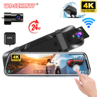 4K Car DVR 10Inch Rear View Mirror GPS 3Lens Dash Cam for Cars Rear View Camera for Vehicle Wifi Video Recorder Car Assecories