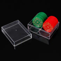Poker Chip Rack Poker Table Accessories 2 Slots Clear Acrylic Poker Chip Rack Holds 40 Standard-sized Chips For Casino Or Home