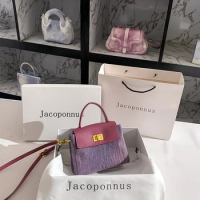 COY JACOPONNUS Leather Exquisite Mobile Phone Bag Niche Light Luxury Portable Cross-body Kelly Bag