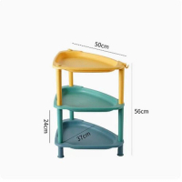 塑料三角置物架(大三角形 三層混色【加厚款】)