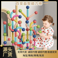 兒童大顆粒早教玩具男女孩磁鐵2-3歲寶寶 百變磁力棒益智拼裝積木4018