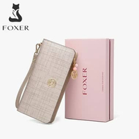 Dompet Panjang Dompet Kulit Ritsleting Tempat Kartu Kredit Desain Sederhana Dompet Emas