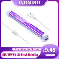 UV LED Black Light Bar, 10W LED Black Light Fixture, Portable Blacklight Poster Tube for Party Stage Lighting Body Paint UV Art