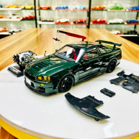 MOTORHELIX Diecast Alloy 1/18 Scale R34 Skyline GTR Supercar Cars Model Adult Toys Classics Gifts Collection Static Display
