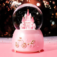 夢幻旋轉城堡水晶球音樂盒八音盒女童女生兒童女孩生日禮物
