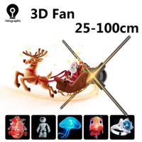 3D Fan Hologram Projector Wifi Remote Control 25-100cm Commercial Advertise Display Hologram Projector Transmit Picture Video