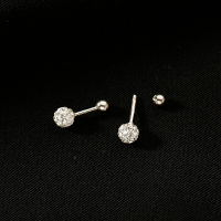 925純銀擰螺絲耳釘女年新款潮耳環簡約小巧養耳洞耳飾閃
