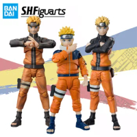 Bandai Original S.H.Figuarts SHF NARUTO Naruto Battle Scarred Edition Anime Action Figure Finished Model Kit Toy Gift for Kids