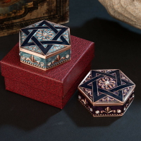 復古歐式公主六芒星高檔金屬首飾盒珠寶戒指盒 信物盒禮品 包裝盒