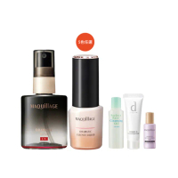 【MAQuillAGE 心機彩妝】蜜光底妝定格組(牛奶粉底25g+定妝噴霧60ml)