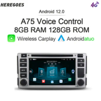 Carplay DSP 4G LTE 2 Din Android 12 Car Radio Multimedia Player For Hyundai SANTA FE 2006 -2012 8G+128GB Navi GPS Wifi Bluetooth