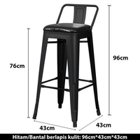 SKY - [ADD] Kursi Bar Besi Minimalis Bangku Teras Kursi Cafe Bangku Kursi Outdoor Full Besi Grosir H