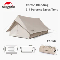 Naturehike Camping Cotton Eaves Rectangle Tent Big Space 3-4 Person Tent Waterproof Hiking Picnic Outdoor Explore Tent Extend5.6