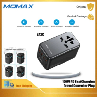 MOMAX 100W PD GaN Fast Charge Travel Converter Plug Global Power Converter Socket UK Standard Europe