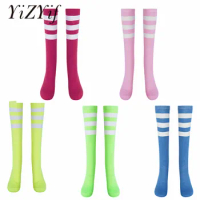 1 Pair Striped Long Socks Women Over Knee Thigh High Socks Tube Length Stockings For Ladies Girls Warm Knee Socks Christmas Gift