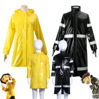 Ghost Mom Cosplay Caroline Wepper Children Adult Full Set Cosplay Yellow Cosplay Raincoat Halloween