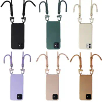 Luxury Crossbody Lanyard Necklace Xou Xou Chain Phone Case For Iphone 7 8 Plus XS XR 11 12 13 14 15 Pro Max Soft Back Rope Cover