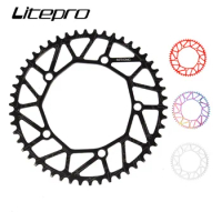 Litepro Folding Bicycle Tooth Chainring Positive Negative Tooth 46/48/50/52/56/58T Chainwheel BMX Bike Colorful Crankset 130BCD