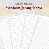 KOTAK TULIS WORKSHEET - Mandarin/Jepang/Korea Loose Leaf Latihan menulis Pinyin Hanzi Hanguk Binder