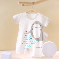 Baby Rompers Cute Cartoon Shark Summer Baby Boy Girl Bodysuits Soft Cotton Newborn Clothes Infant Jumpsuit For 3 to 24 Months