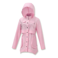 【Fit 維特】女-雙層排釦長版防曬外套-粉紅色 IS2302-12(防曬/長版外套/雙排釦設計)