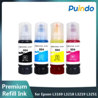 1Set 4*70ml 004 Premium Refill Ink for Epson 004 Ecotank L3169 L3218 L3219 L3251 L3253 L3255 L3256 L3258 Printer