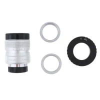 25mm F1.4 Lens + 2 Rings + C Mount Adapter + , Provides Sharpness and Efficient Lighit Conductivity
