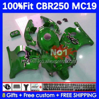 Injection Body For HONDA green full CBR250RR CBR 250 RR MC19 134No.205 CBR250 RR CBR 250RR 250R 88 89 1988 1989 OEM Fairing Kit