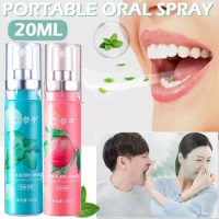 Fruity Breath Peach Mint Breath Freshener Spray Halitosis Freshener Treatment Mouth Odor Spray Refreshing Care Liquid 20ml
