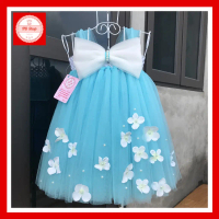 Váy trẻ em 1 tuổi đến 5 tuổi xanh thiên thanh cho bé gái siêu cute