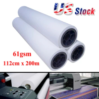 CALCA 61gsm 112cm x 200m (44in x 656ft) Dye Sublimation Transfer Paper 3" Core for T-shirt Clothes Printing Wholesale US Stock