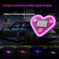 Lampu cinta mobil, lampu hiasan surya, lampu peringatan LED jendela segitiga, lampu suasana lucu jen