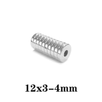 10~200PCS 12x3-4 Stong Neodymium Magnets Disc 12x3 mm Hole 4mm Minor Diameter Magnet Round Countersunk Magnetic 12*3-4 mm 12*3