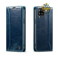 Casing Samsung A22 5G Crossgrain Super Wallet Cross Grain Case PE Leather Full 360 Degree TPU Waterp