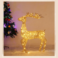 【50CM單個】聖誕鐵藝發光鹿 聖誕節裝飾品 金色鹿擺件 聖誕樹裝飾鹿 櫥窗發光麋鹿 聖誕鹿擺件