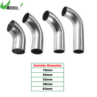 UXCELL 1Pc 19mm 25mm 32mm 38mm 63mm 90° Bend Elbow Pipe Tube DIY Exhaust Pipe Air Intake Tube for Car 304 Stainless Steel