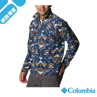 Columbia 哥倫比亞 男款 -  幾何半開襟上衣-藍色花紋 UAE49660BJ / 2022FW