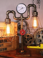 創意復古燈飾水管機器人朋克風工業鐵管臺燈禮物咖啡酒吧裝飾擺件