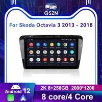 QSZN 8 Core Android 12 GPS Navigation 2000*1200 10” Screen 2 Din Android Car Radio Carplay For VW Volkswagen Golf Skoda Octavia