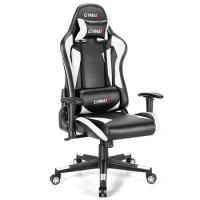 Gymax Gaming Chair Adjustable Swivel Racing Style Computer Office Chair