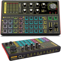 Professional Audio Mixer, K300 Live Sound Card and Audio Interface Sound Board with Multiple DJ Mixer Effects