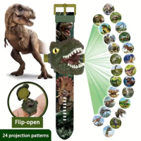 Montessori Kids Dinosaur Watch Toy 3D Projection Watch Animal Pattern Educational Toys for Boys Girls Birthday Christmas Gift