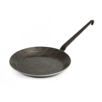 Cast Iron Handmade Iron Pan Long Handle Uncoated Pan Portable Camping Pot