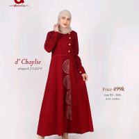 ABAYA REGULER D'CHAYLIE A241207P Katun Gamis Premium