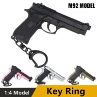 1:4 P/istol Shape Keychain Mini Portable Decorations Detachable M92 Tactical Keyring Key Chain Ring Trend Gift