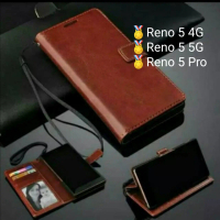 Case For Oppo Reno5 Reno 5pro 5 pro Leather case Sarung Dompet Wallet Flip
