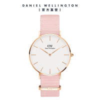 Daniel Wellington DW 手錶 Petite Rosewater 36mm櫻花粉織紋錶-白錶盤-玫瑰金框 DW00100360