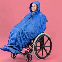 Daily Elderly Wheelchair Waterproof Wheelchair Reflective Rain Poncho with Hood