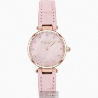 【COACH】COACH蔻馳女錶型號CH00146(粉紅色錶面玫瑰金錶殼粉紅真皮皮革錶帶款)